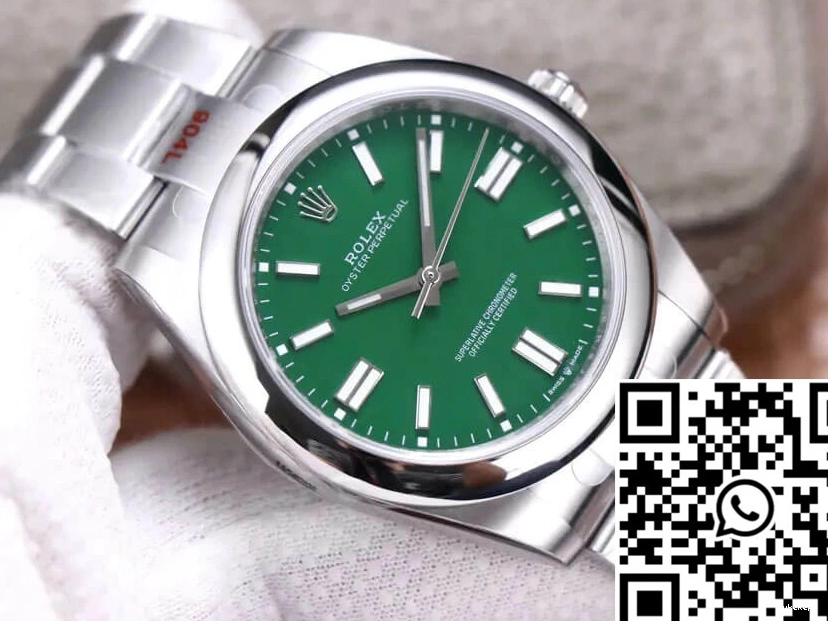 M124300-0005 Rolex Dial Factory Perpetual 41MM EW Oyster Green 0320